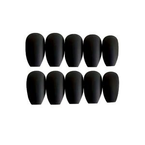 Matte Black Press-On Nails. 💅 can be used more than once. For all occasions.